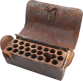 AMERICAN REVOLUTIONARY WAR CARTRIDGE OR BULLET BOX C.1775-83