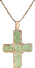 MEDIEVAL UKRAINIAN/RUSSIAN ENAMELED CROSS NECKLACE, 10TH-13TH CENTURY