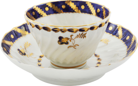 SECOND PERIOD WORCESTER TEA BOWL AND SAUCER C.1783-91