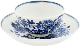 ENGLISH EXPORT PORCELAIN TEA BOWL AND UNDER BOWL, DR. WALL PERIOD, C.1770-83