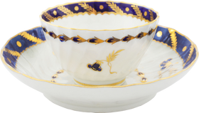 WORCESTER TEA BOWL AND SAUCER C.1770-92