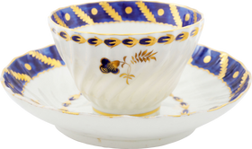 WORCESTER TEA BOWL AND SAUCER C.1783-92