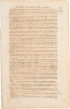 ACTUAL PAGE PRINTED BY BENJAMIN FRANKLIN IN 1752