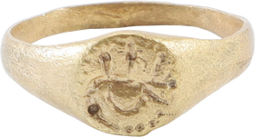 ROMAN SIGNET RING, 2ND-5TH CENTURY AD, SIZE 8