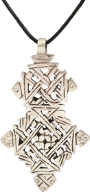 COPTIC SILVER CROSS, ETHIOPIA, 19TH CENTURY