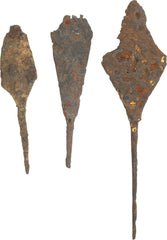 THREE MEDIEVAL IRON ARROWHEADS - Fagan Arms